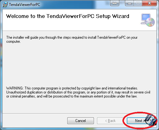 Bâm Next để bắt đầu cài đặt TendaviewerFor PC