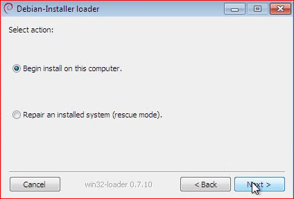 Begin install on this computer
